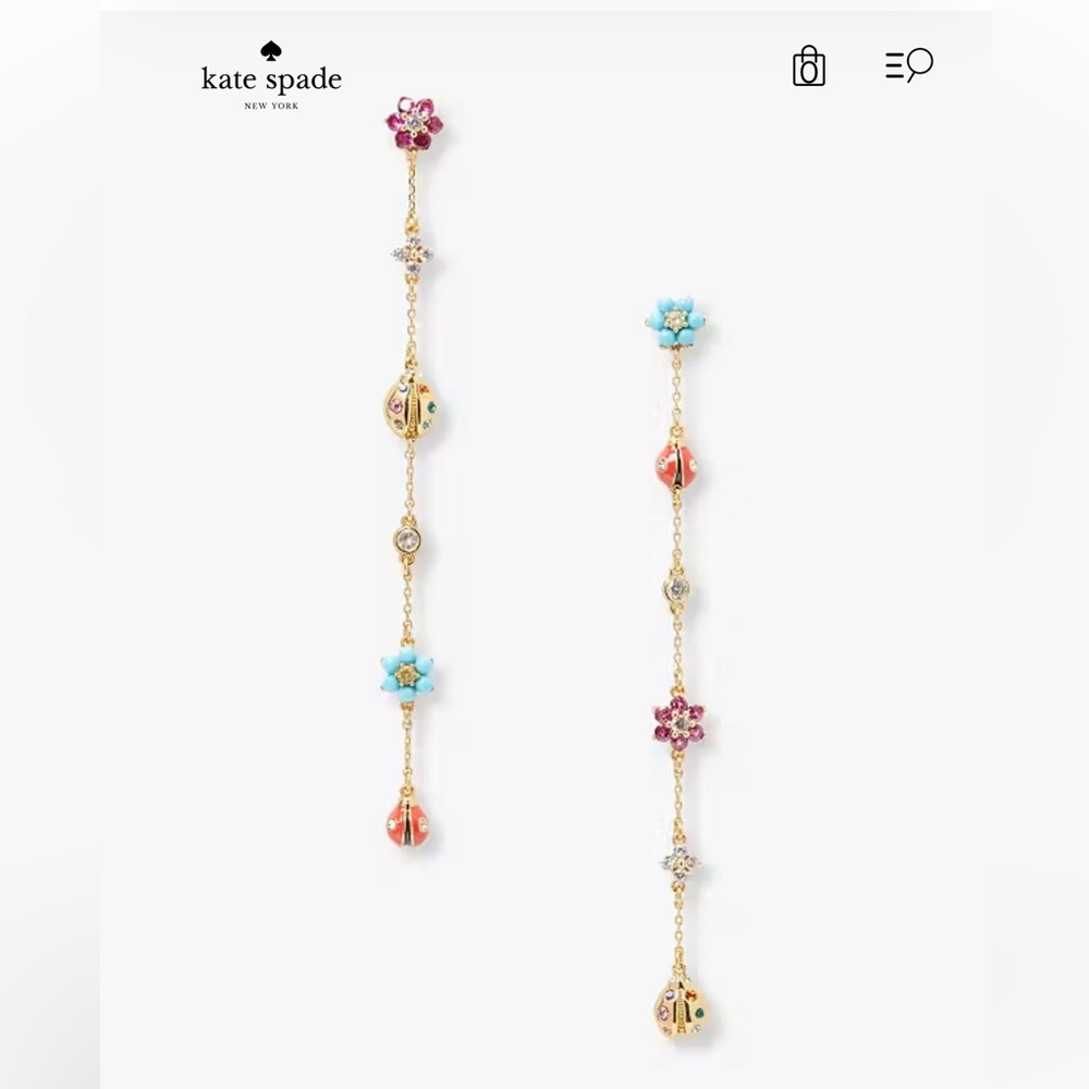 Kate Spade Nature Walk Ladybug Linear Earrings